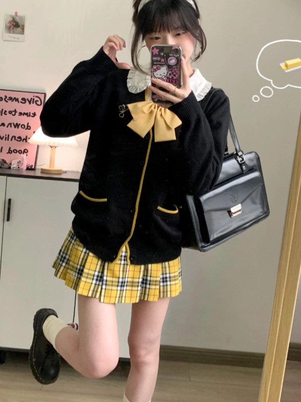 【花间信】 开衫jk制服原创针织毛衣外套上衣